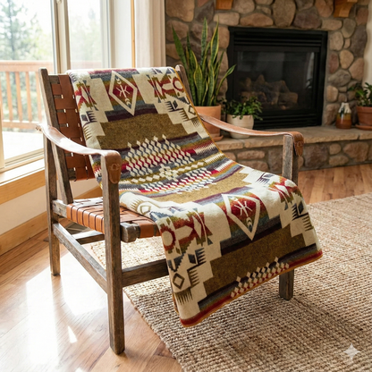 Andean Alpaca Wool Blanket - Sandstone