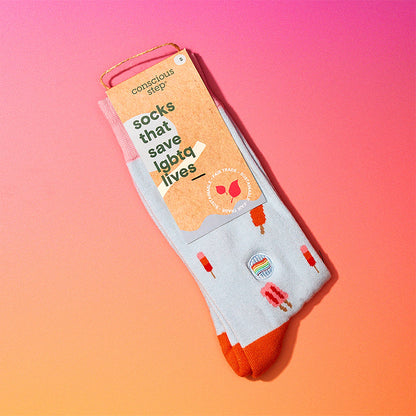 Calcetines que salvan vidas LGBTQ (Paletas azules)