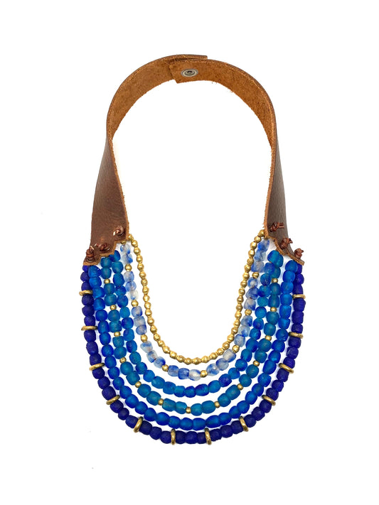 6 Strand Necklace • Blue Brass