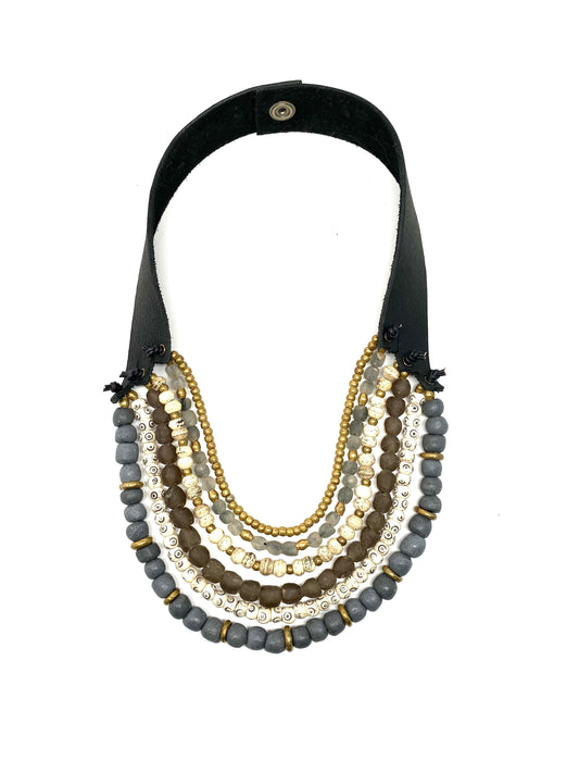 6 Strand Necklace • Ombre Grey