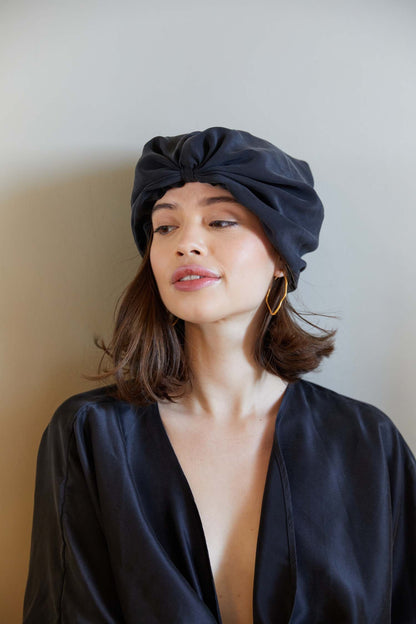 Turbante de seda lavada para el cabello