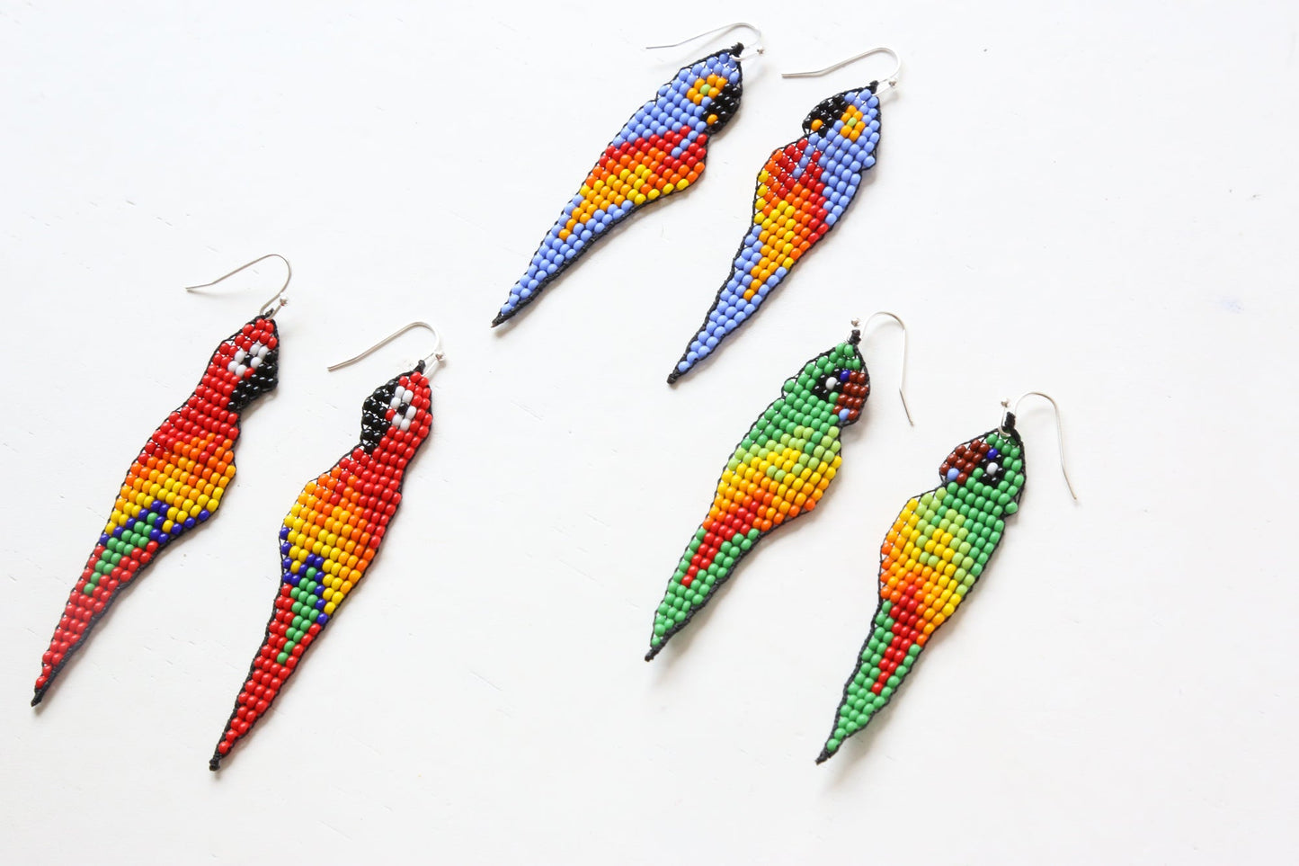 Pendientes de Loro Rojo