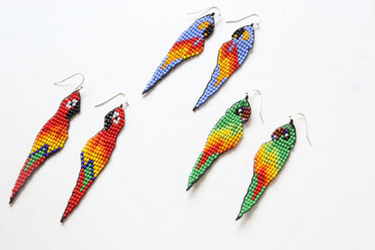Pendientes de Loro Rojo