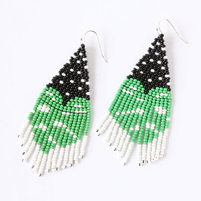 White Monstera Earrings