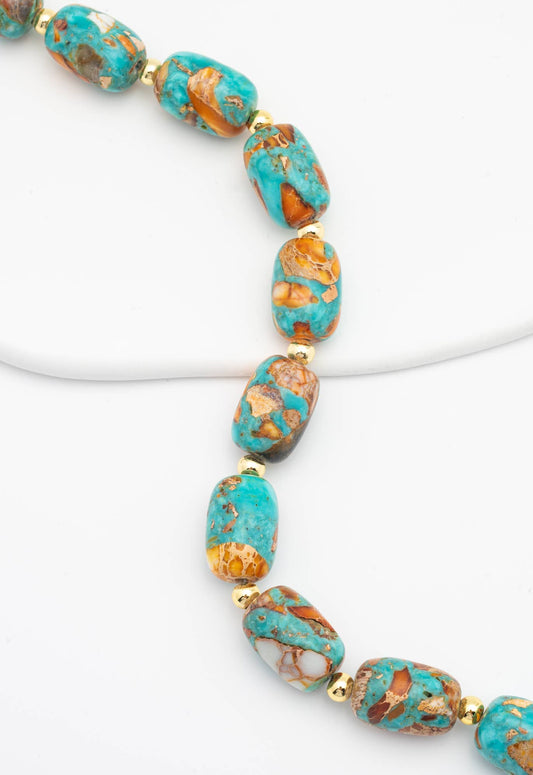Collar de Cuentas de Piedra Emperador Turquesa Sierra Bloom