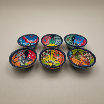 Tazón de salsa de cerámica de Talavera | Plato mexicano artesanal