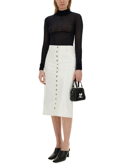 Courreges Women Skirt With Buttons