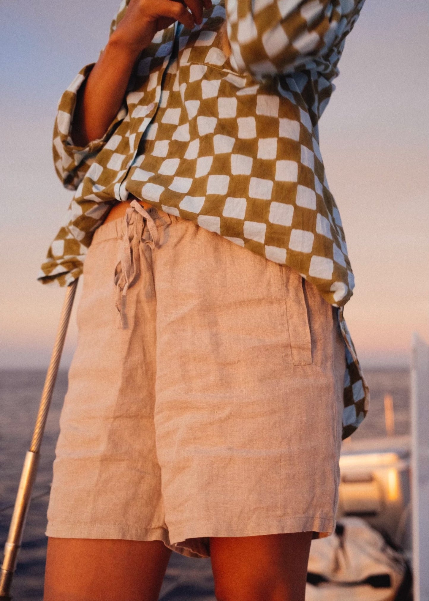 Pantalones cortos Shore - Lino tostado natural
