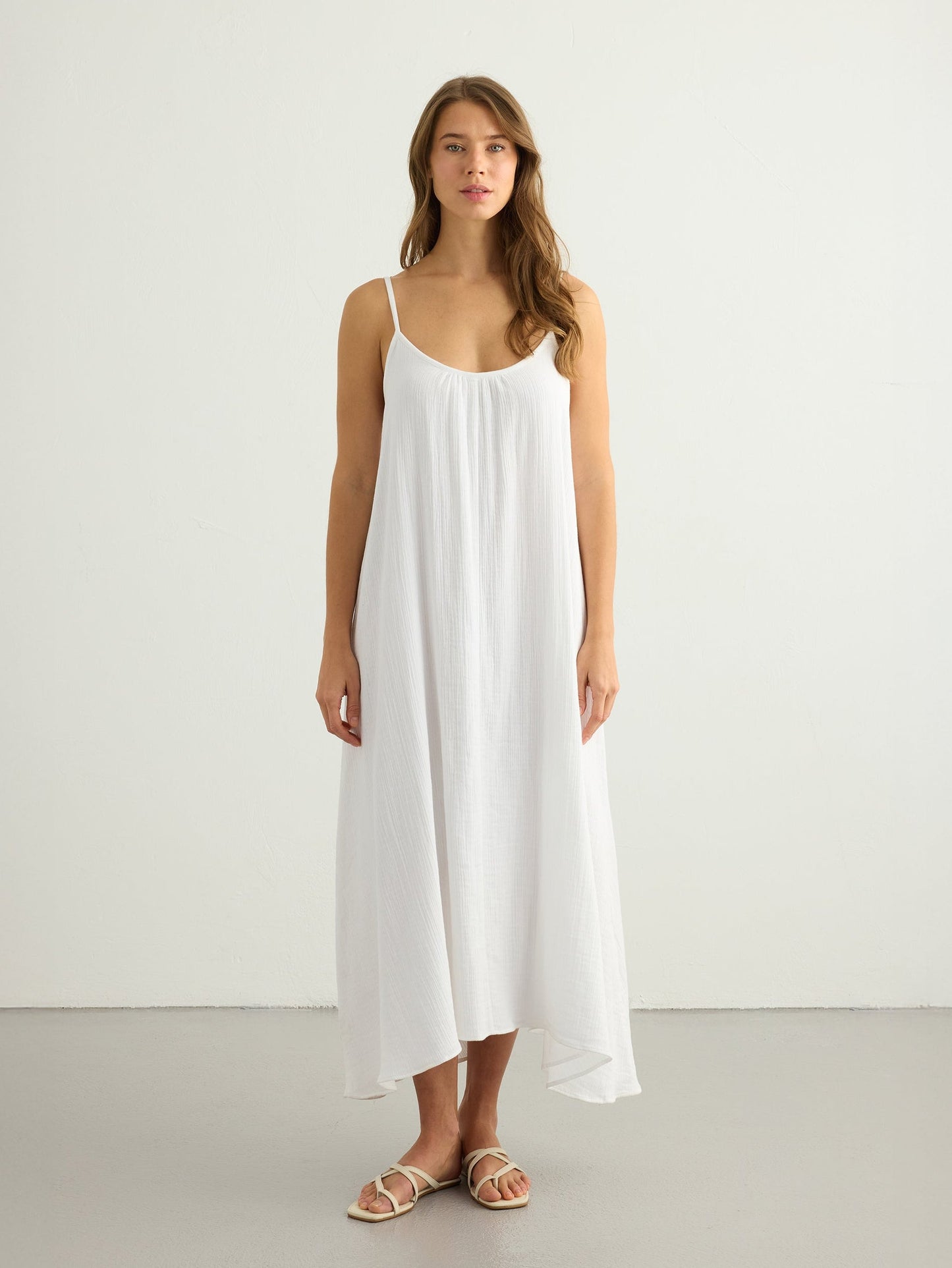 Vestido largo Aura con espalda baja - Blanco