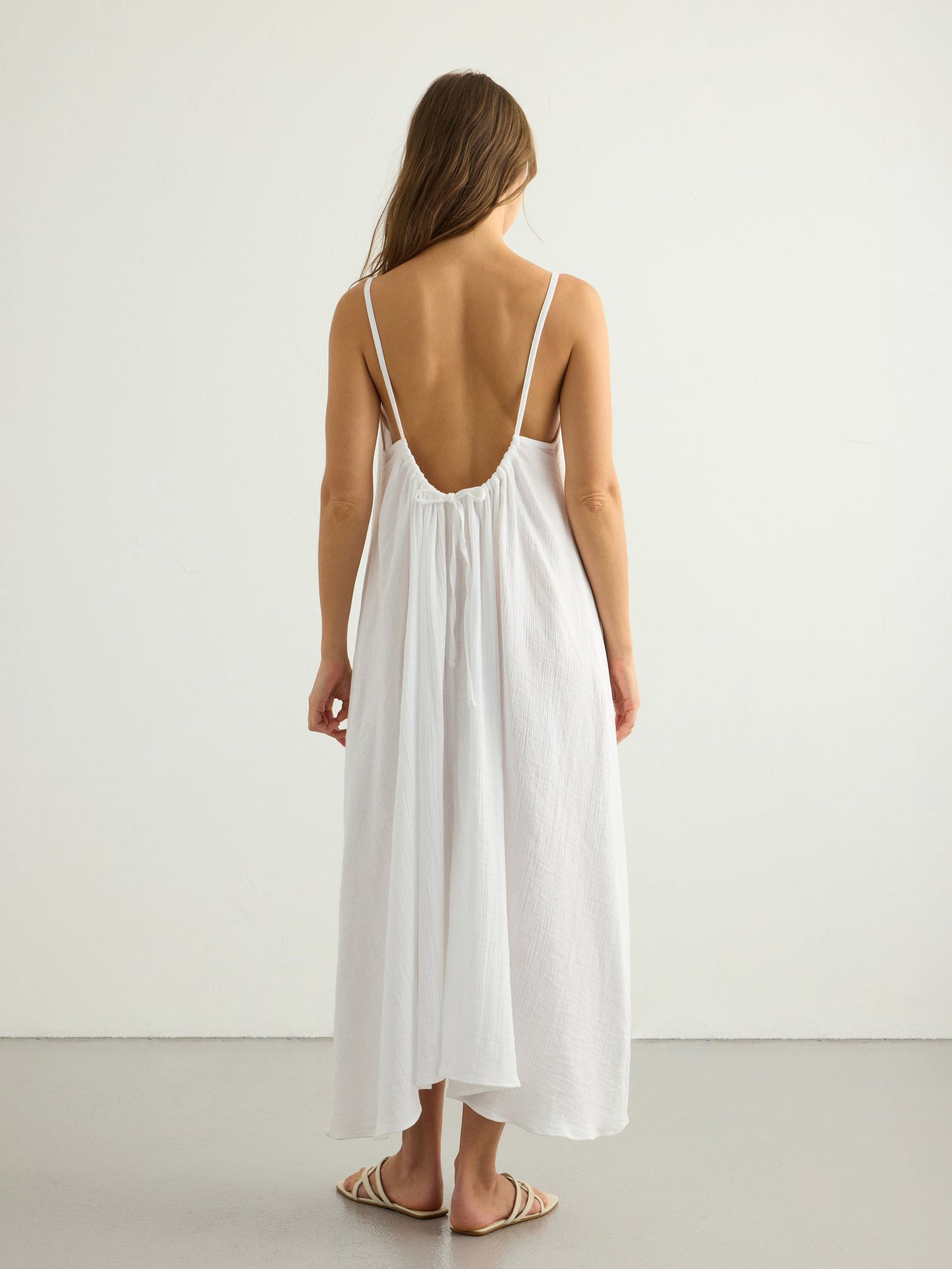 Vestido largo Aura con espalda baja - Blanco