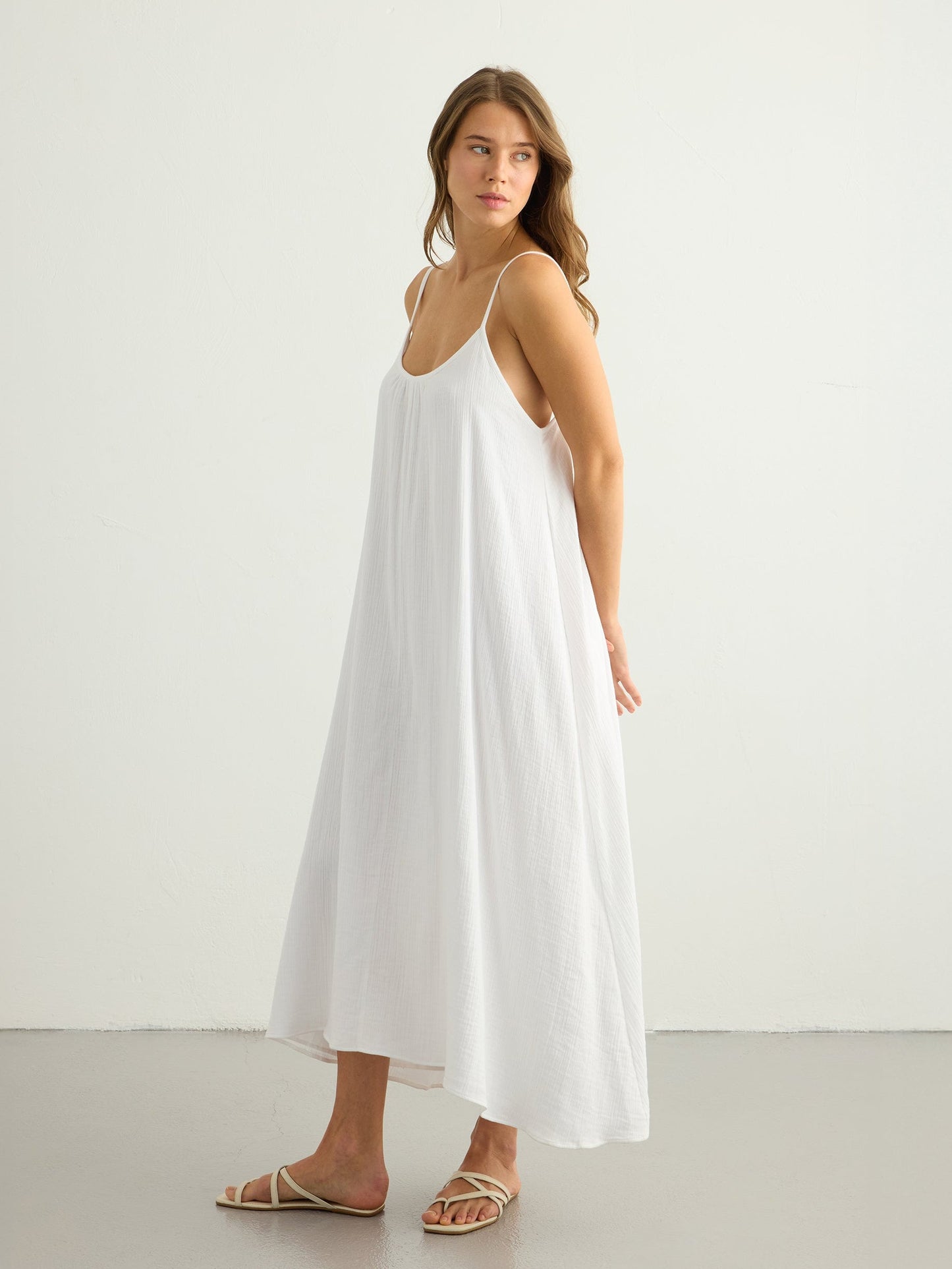 Vestido largo Aura con espalda baja - Blanco