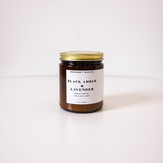 Black Amber & Lavender Soy Candle
