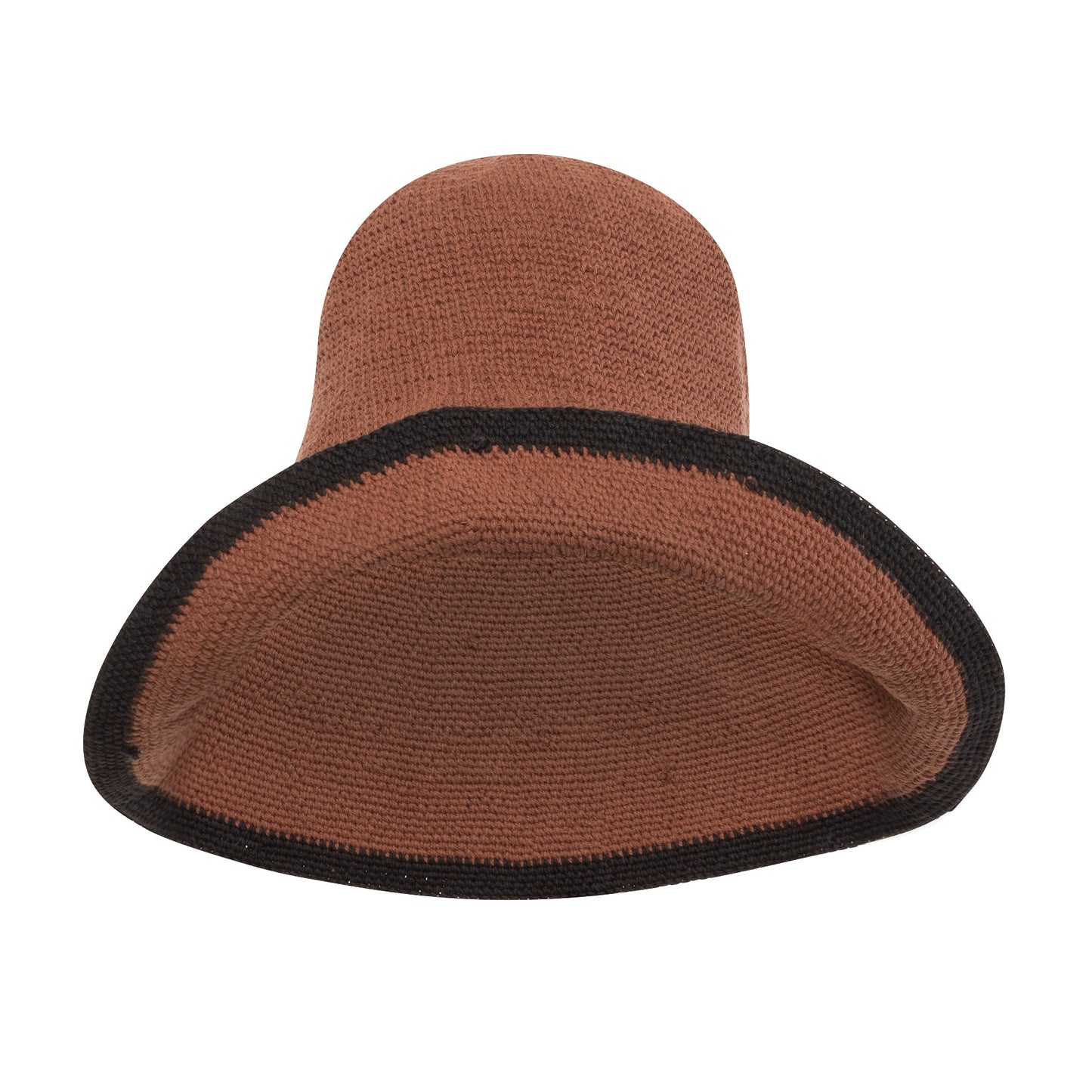 Sombrero para el sol de crochet BLOOM LINE en marrón oscuro