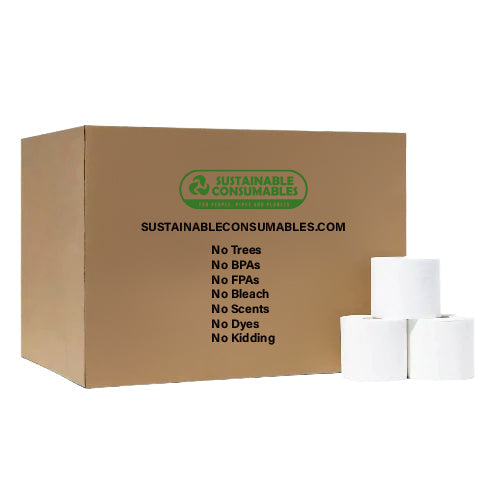 Papel higiénico de bambú, 48 rollos, 2 capas, 1000 hojas, a granel para empresas, comercios y escuelas