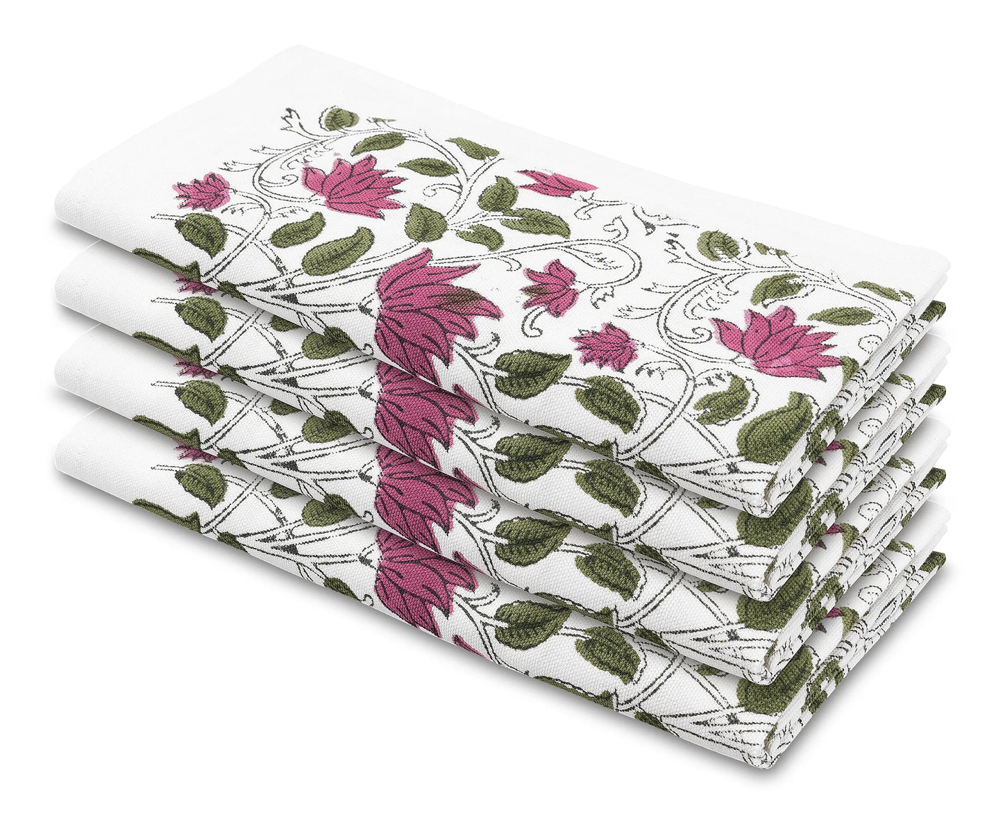 Pink Floral Napkins Set of 4