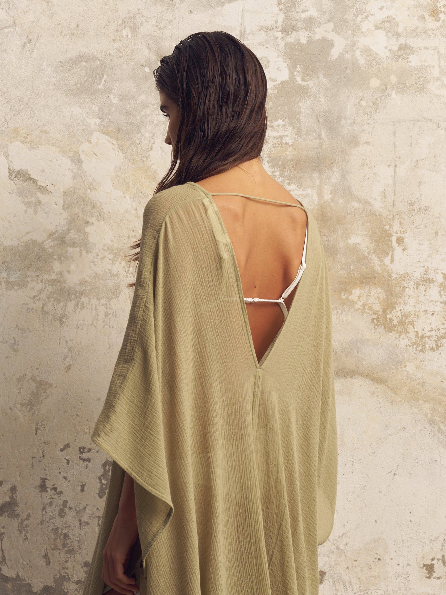 Kaftán Bodrum Ties - Verde Caqui