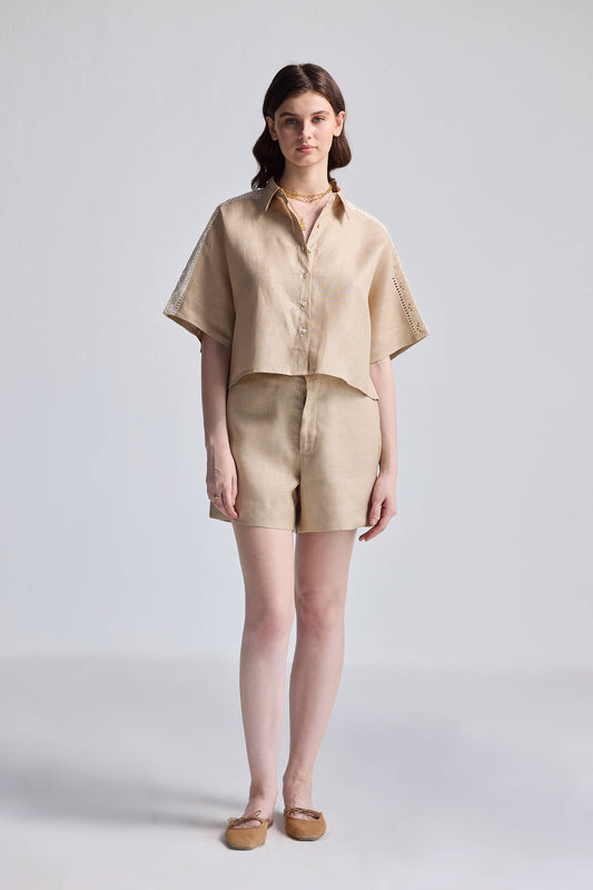 Camisa cuadrada con encaje