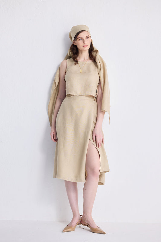 Conjunto Fresco de Verano en Beige Neutro
