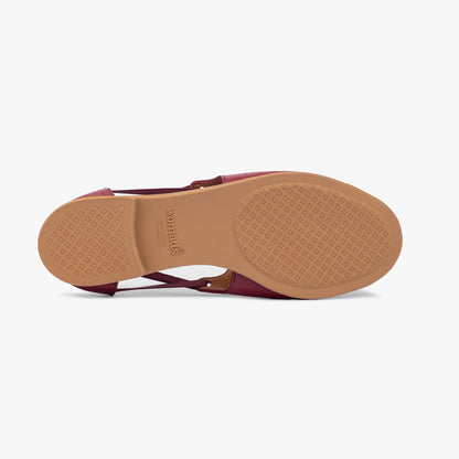 Burgundy Vintage Peep Toes