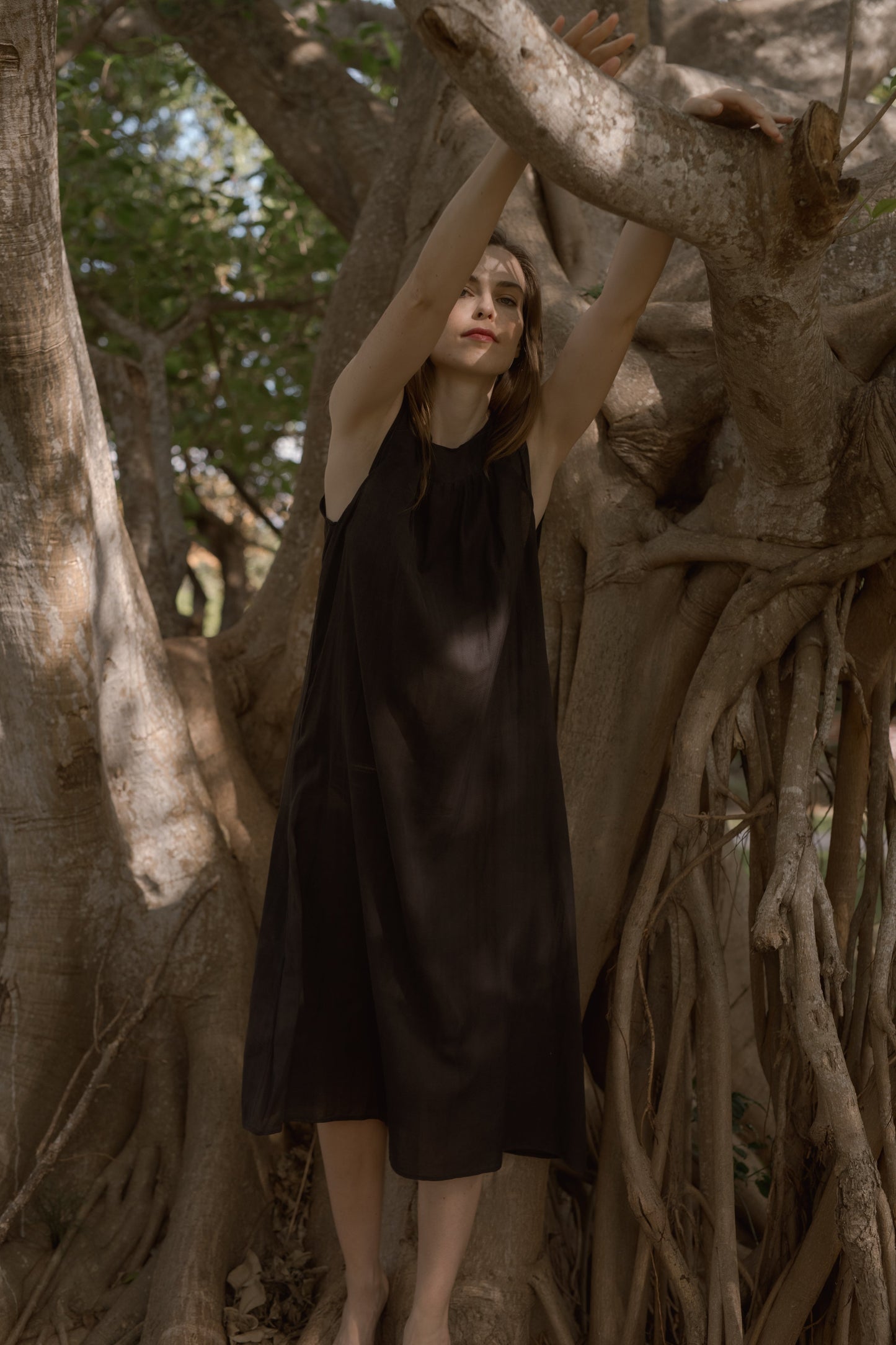 CHLOE SLIP DRESS HERRINGBONE