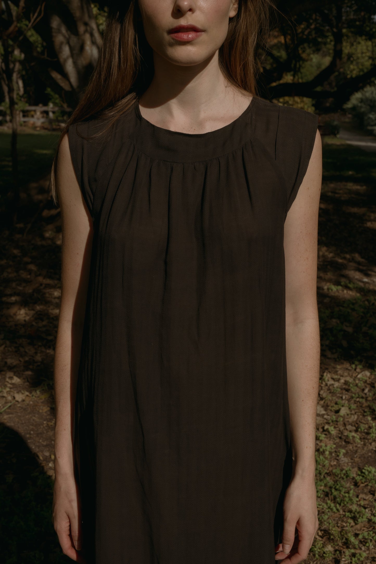 CHLOE SLIP DRESS HERRINGBONE