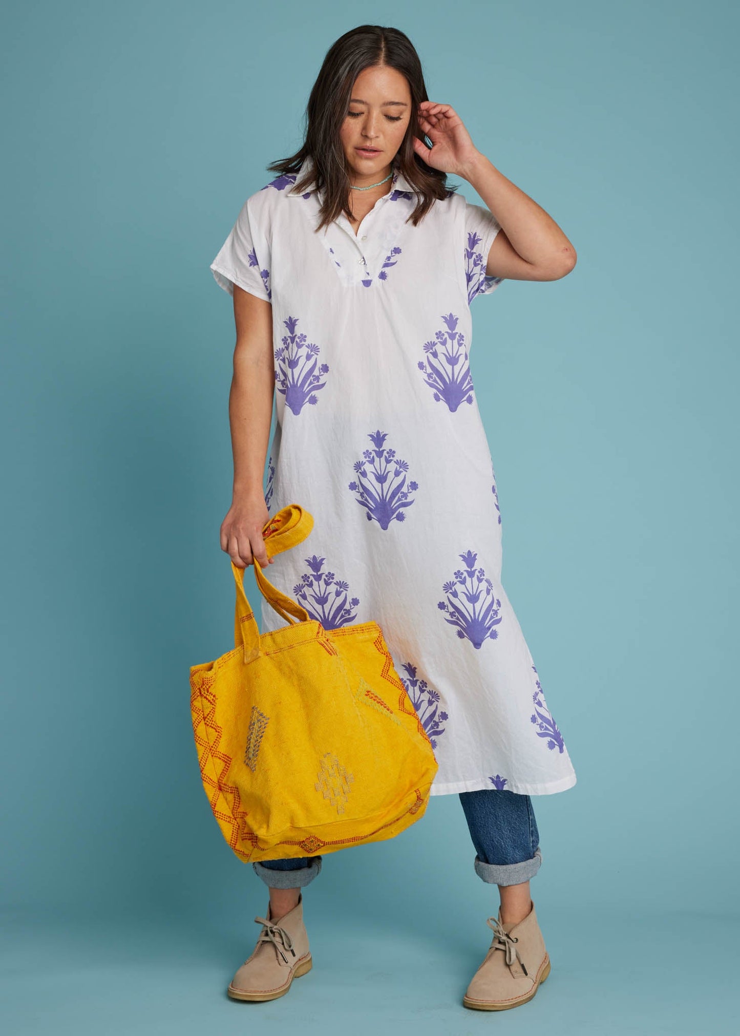 Caftán Scout - Cameo Floral Morado Costero