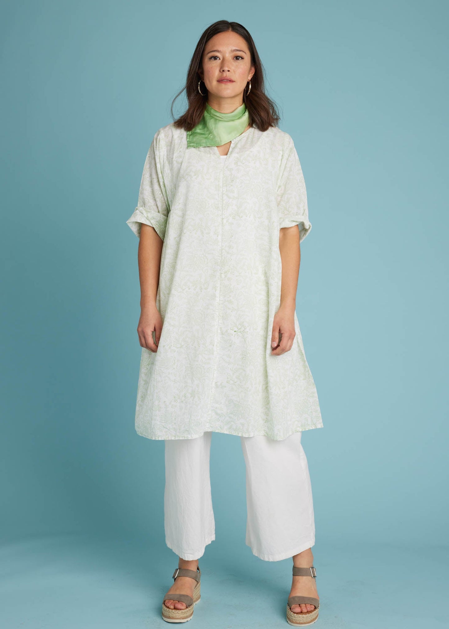 Caftán Sunshine Coast - Toile floral verde hierba