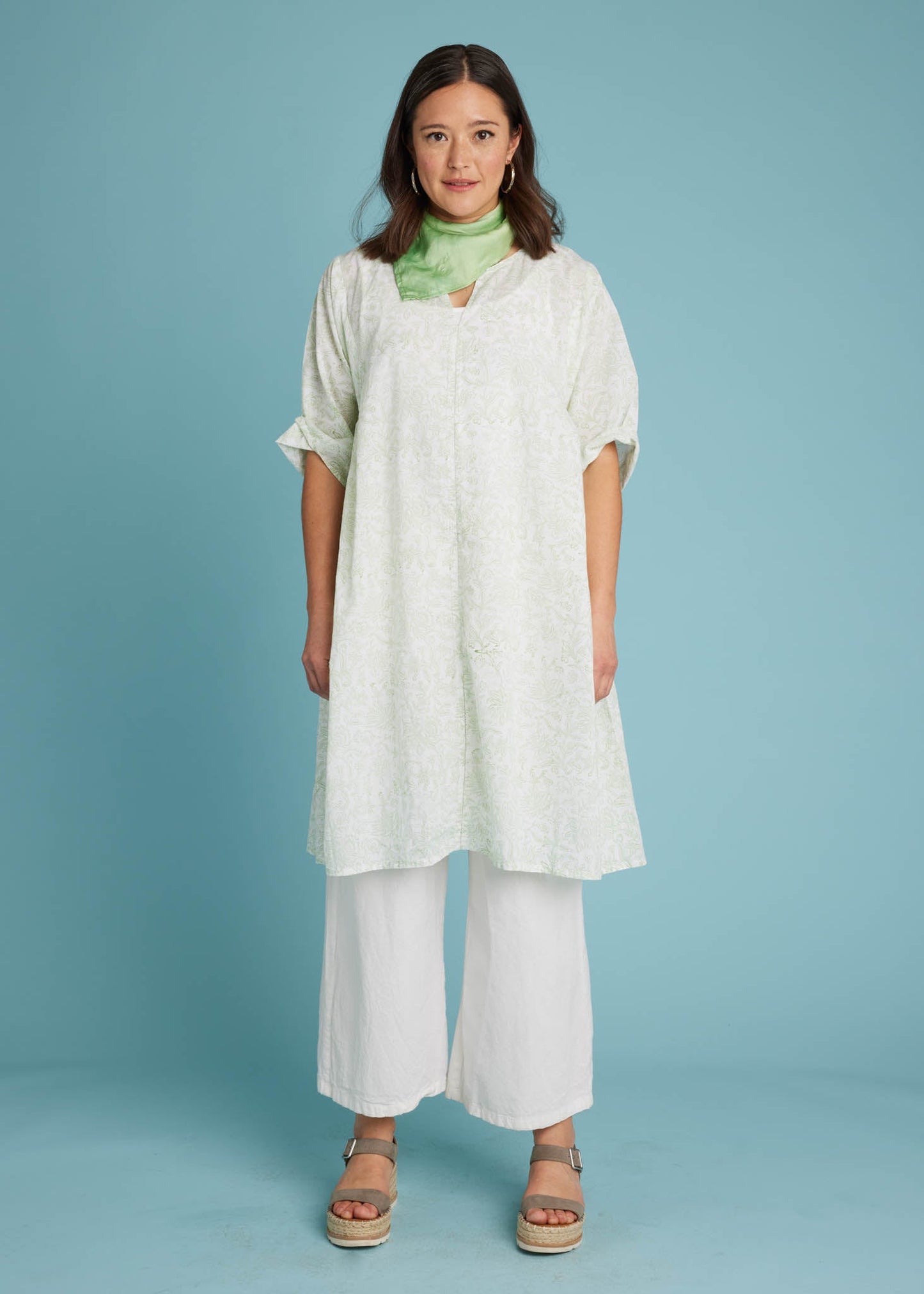 Caftán Sunshine Coast - Toile floral verde hierba