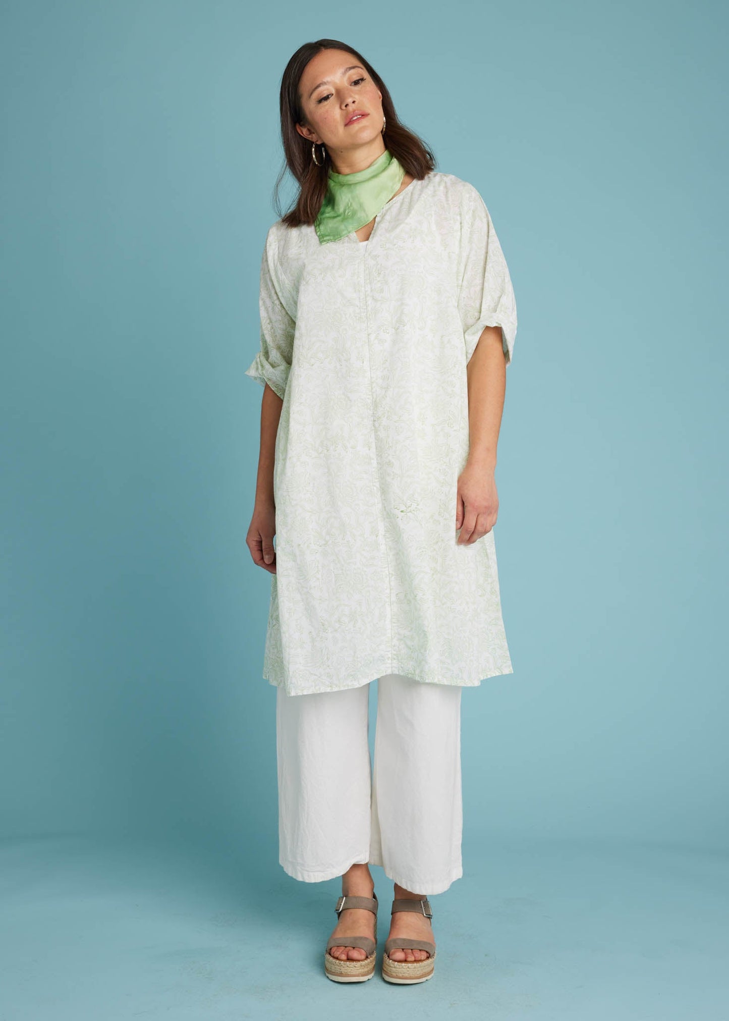 Caftán Sunshine Coast - Toile floral verde hierba