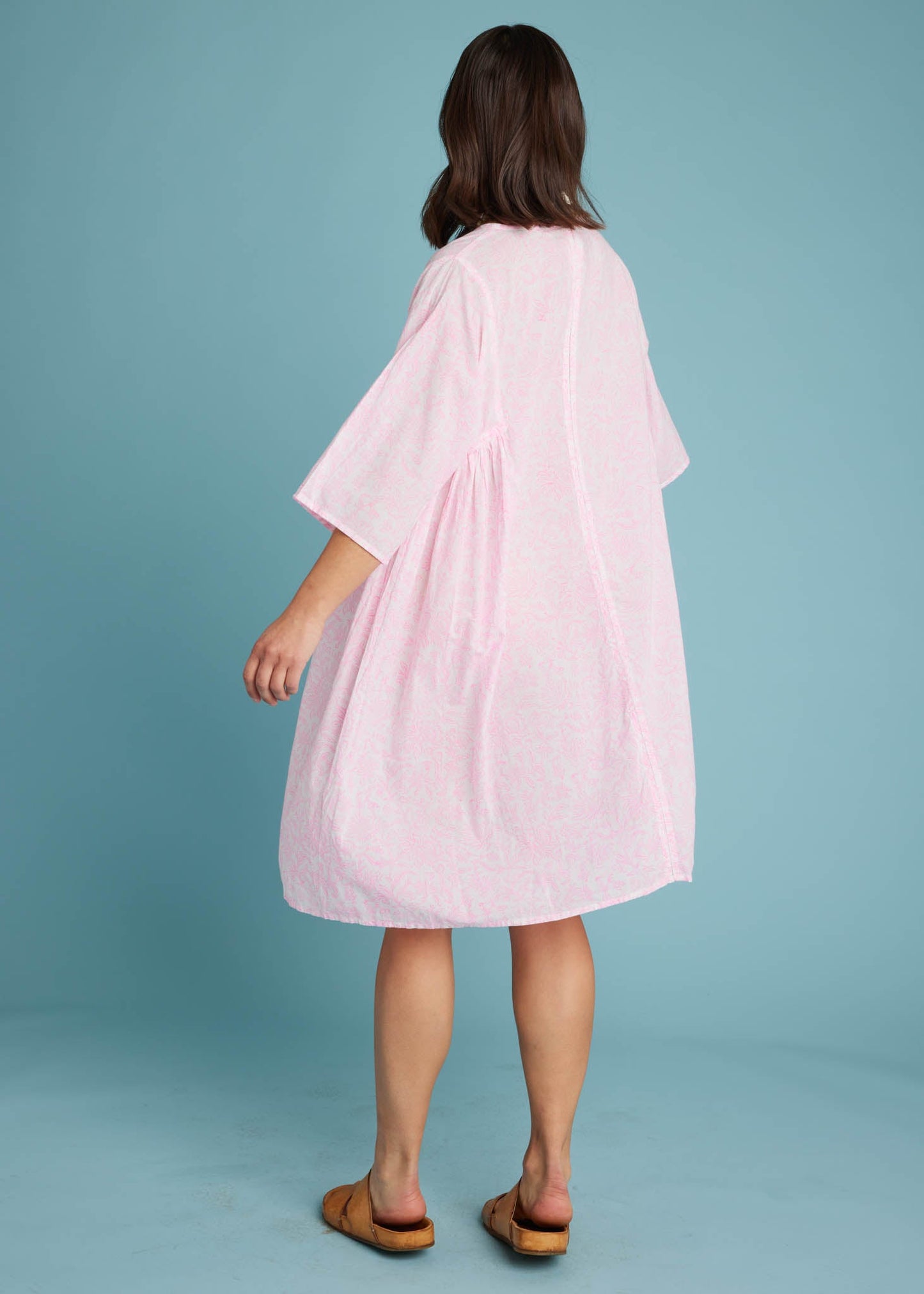 Caftán Sunshine Coast - Toile floral rosa neón