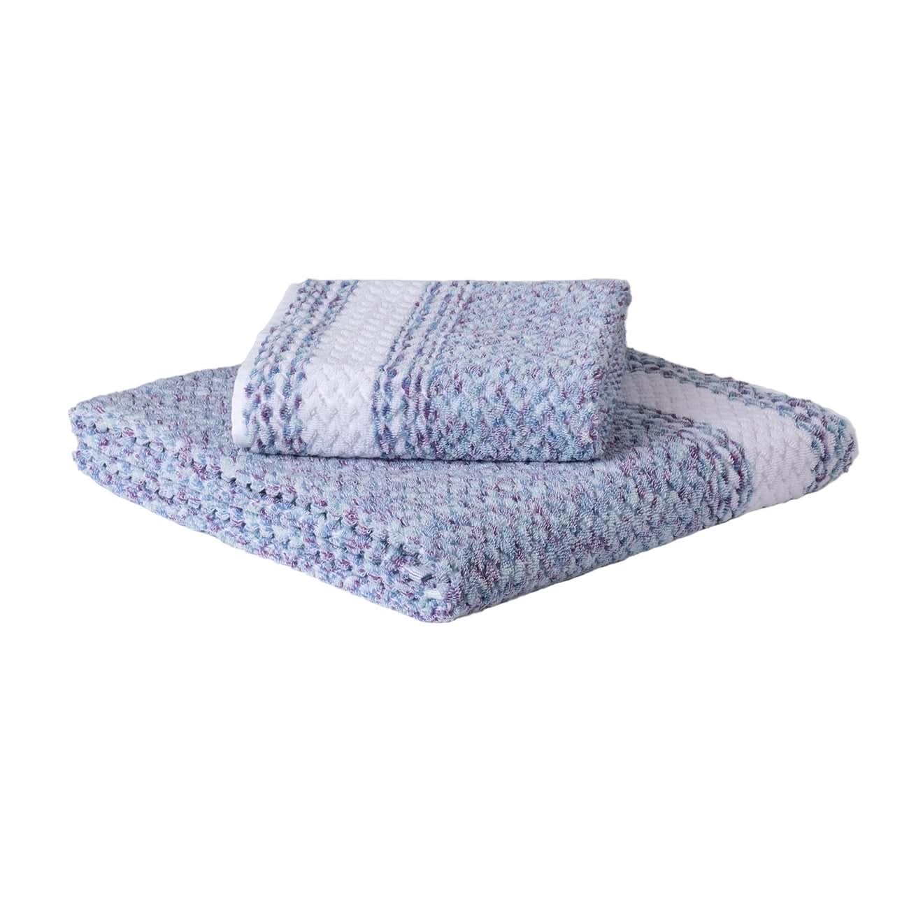 Lino algodón azul lavanda Chevron
