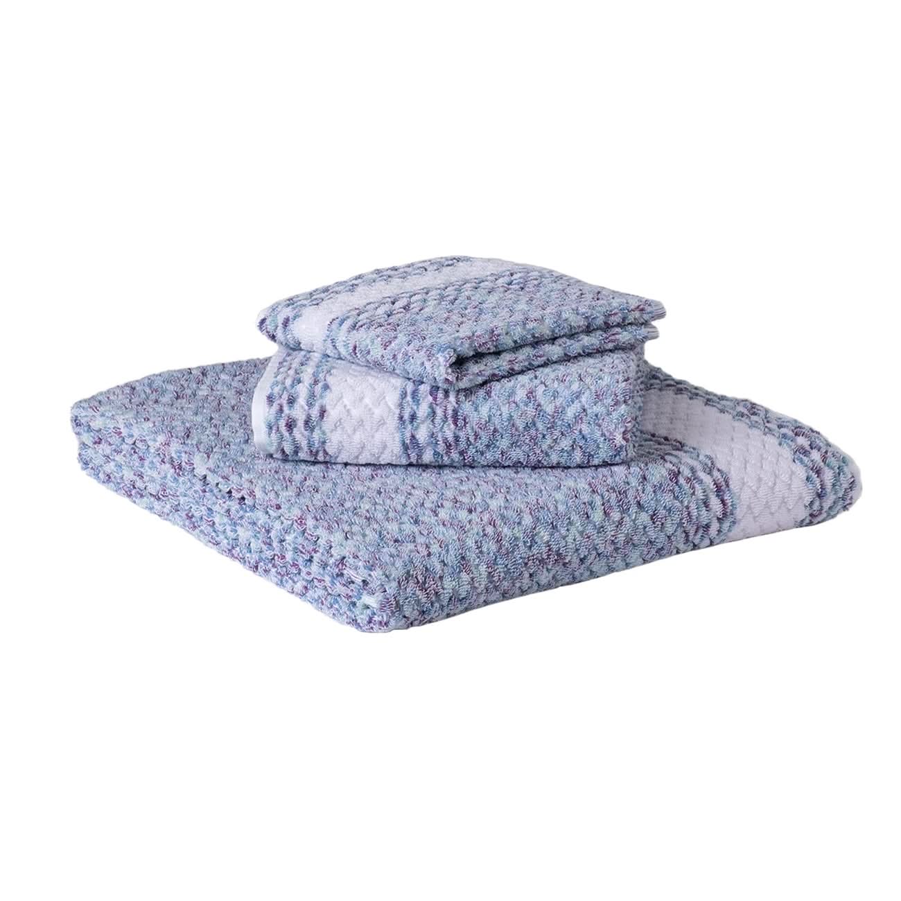Lino algodón azul lavanda Chevron