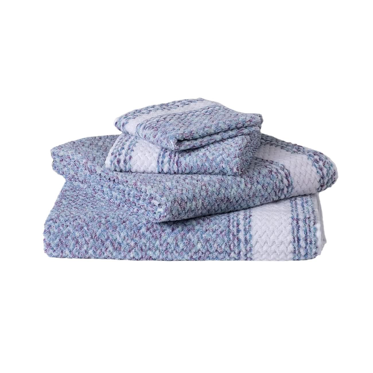 Lino algodón azul lavanda Chevron