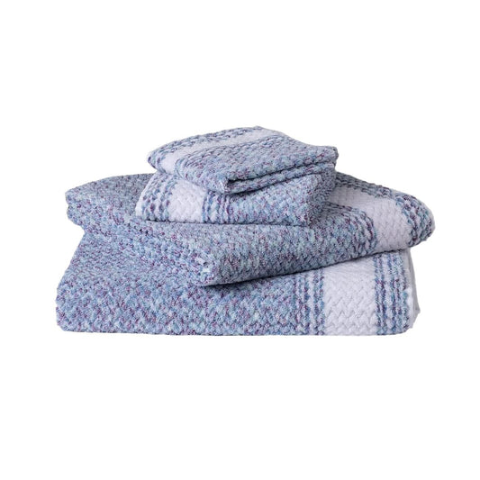 Lino algodón azul lavanda Chevron