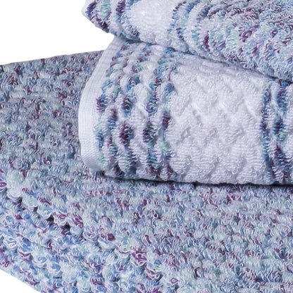 Lino algodón azul lavanda Chevron