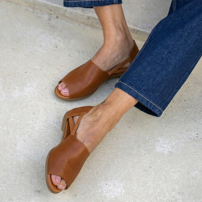 Cognac Peep Toes