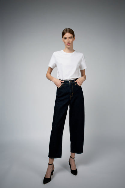 ADRY ORGANIC COTTON CREW NECK T-SHIRT IN WHITE