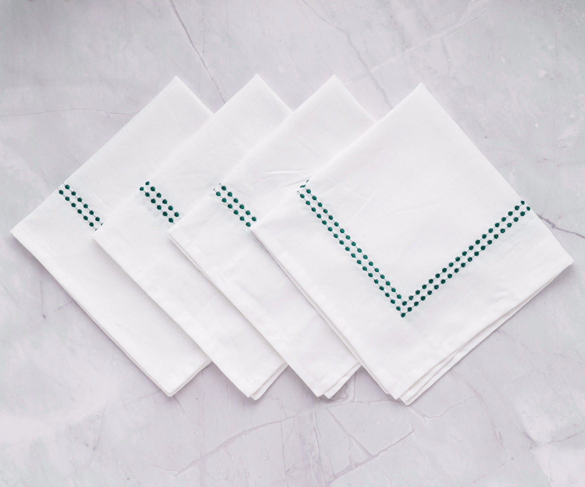 White Dinner Napkins - Pearl Napkins