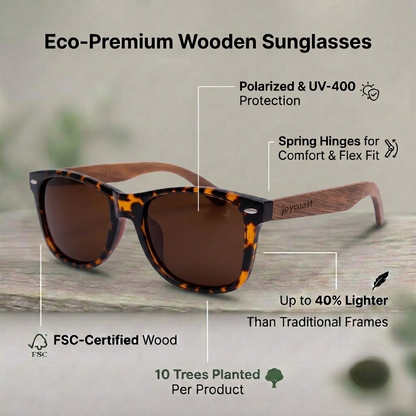 Crush Tortoise Walnut Wooden Sunglasses