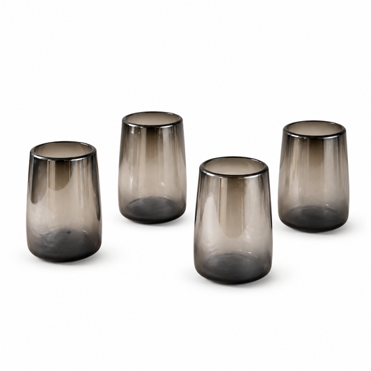 Vasos altos Mario con brillo ahumado (juego de 4) de MESO