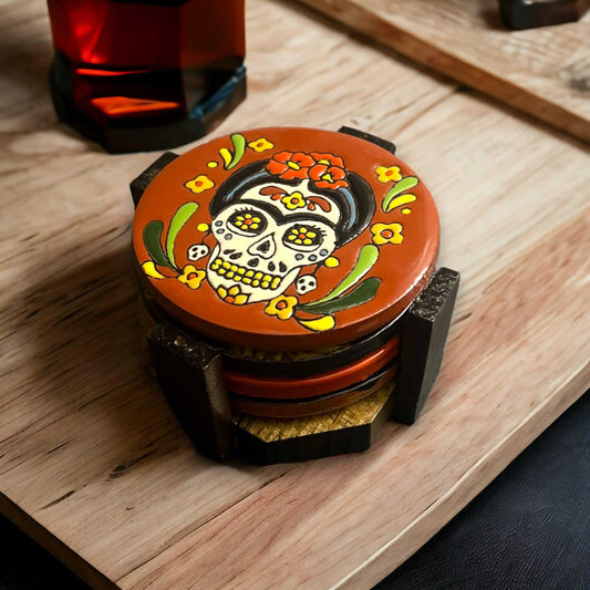Custom Talavera Coaster | Hand-Painted Mexican Tile Drink Pads