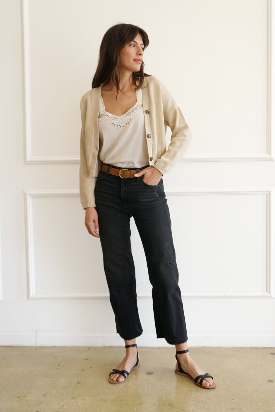 Cárdigan Diana en color arena 