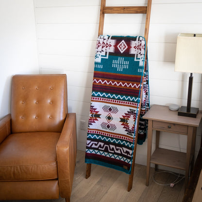 Andean Alpaca Wool Blanket - Turquoise