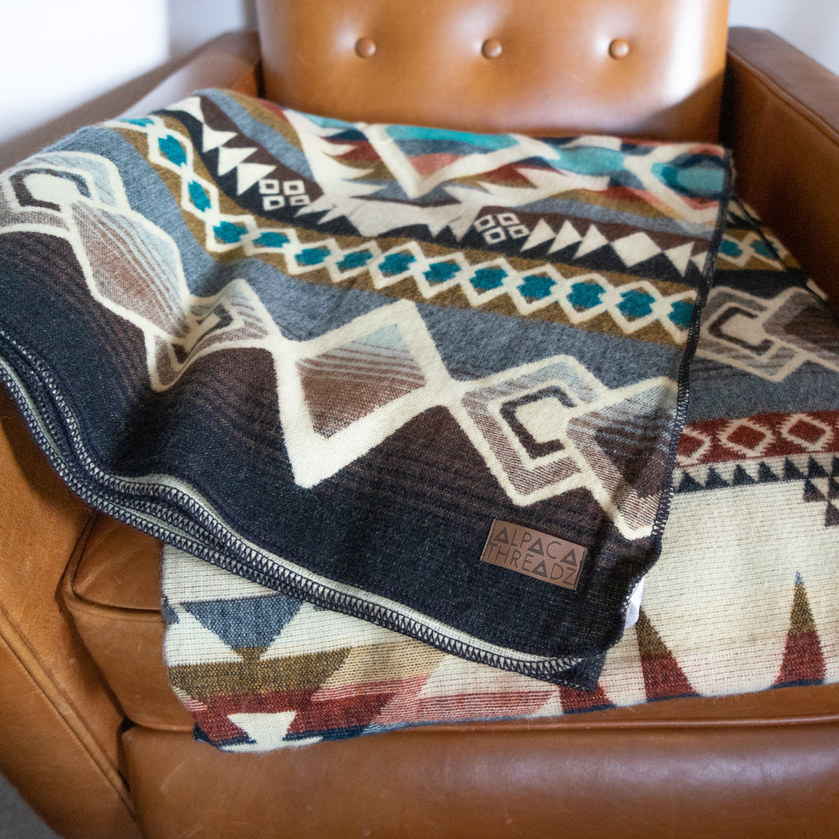 Andean Alpaca Wool Blanket - Inca