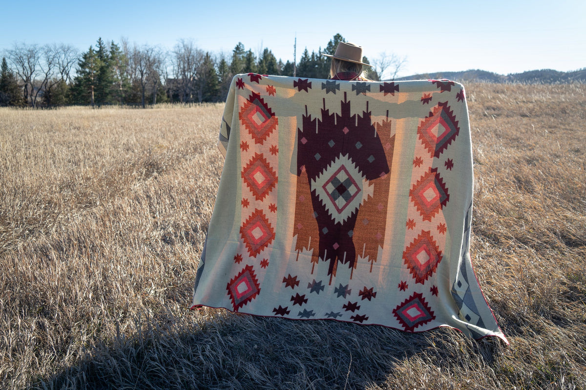 Andean Alpaca Wool Blanket - Rojo