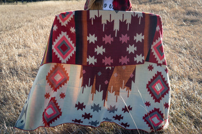 Andean Alpaca Wool Blanket - Rojo