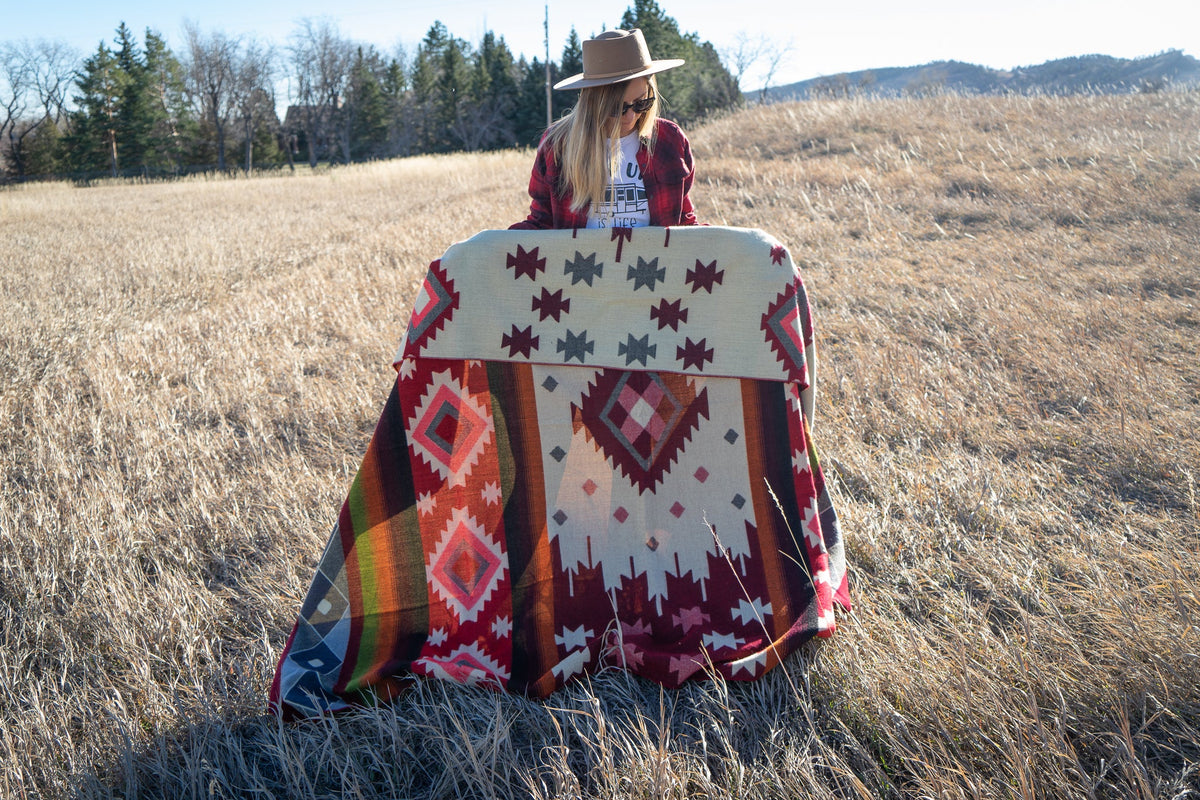 Andean Alpaca Wool Blanket - Rojo