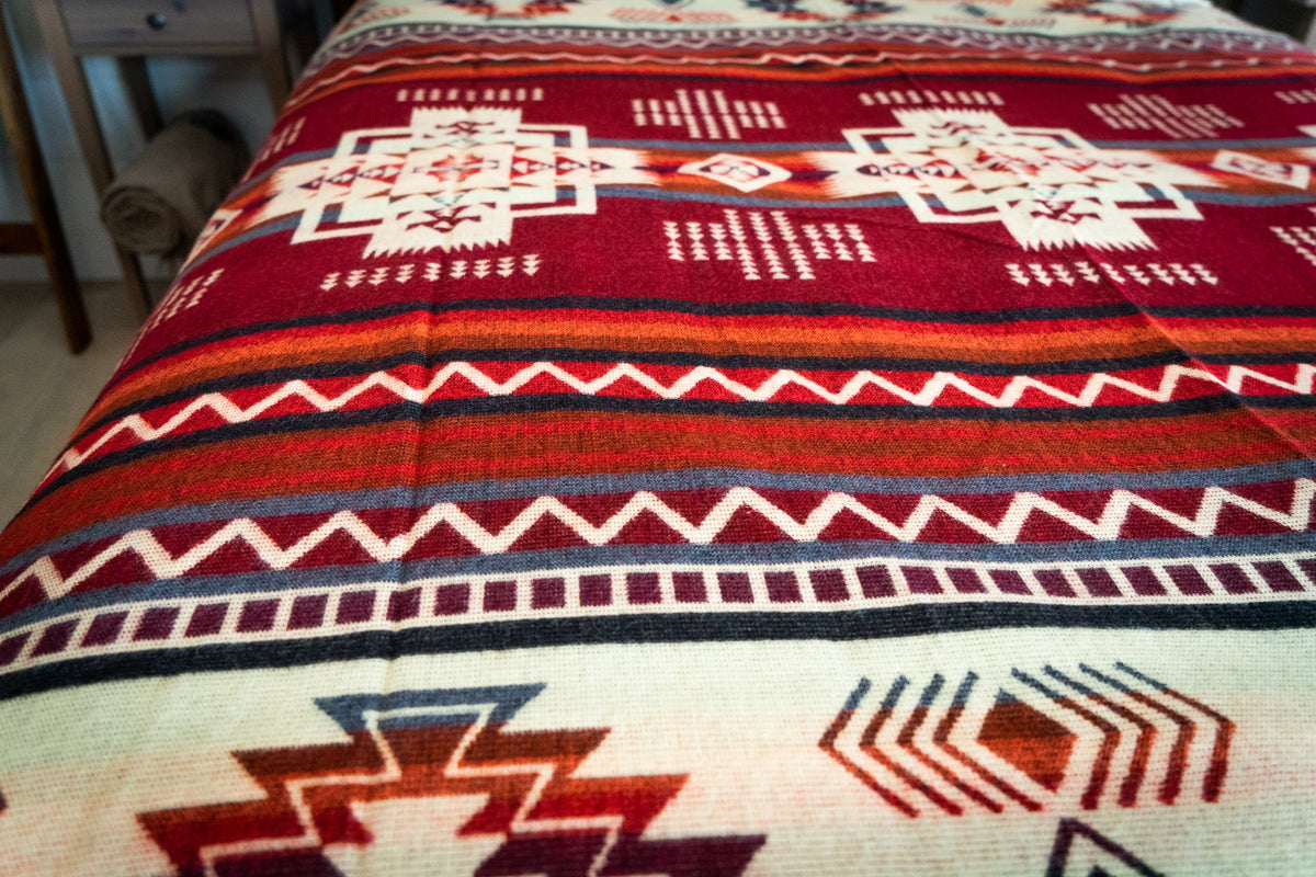 Andean Alpaca Wool Blanket - Wildfire