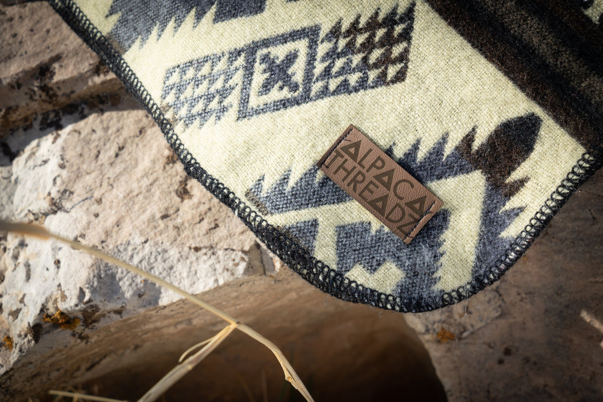 Andean Alpaca Wool Blanket - Slate