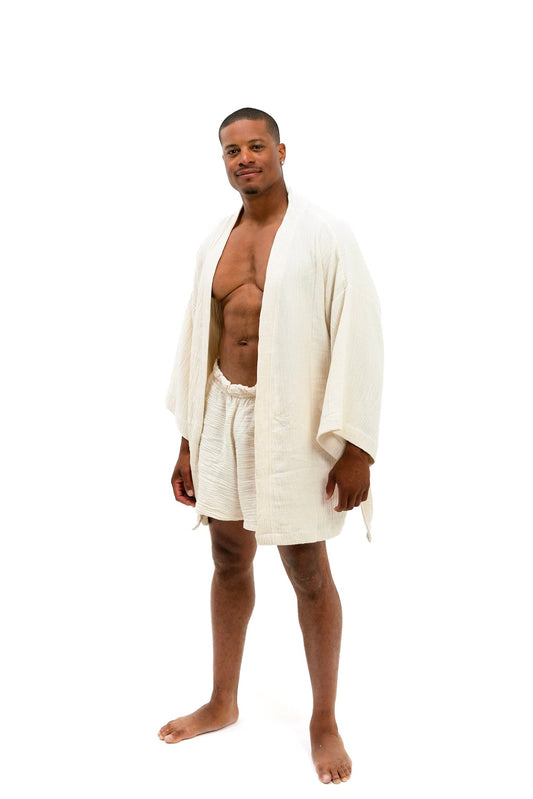 Men's Robe Set White